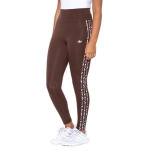 NWT adidas 3-Stripe Tights brown Cotton! 163sn